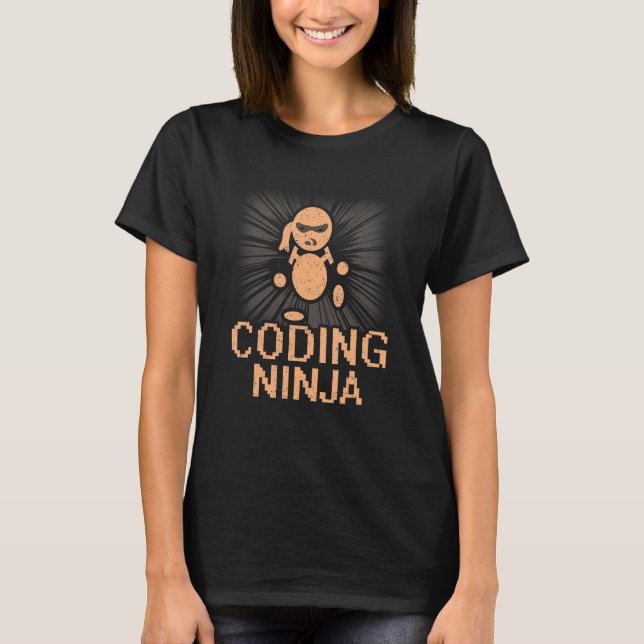 Camiseta Codificação Ninja Legal Coders Programmers Web Dev (Frente)