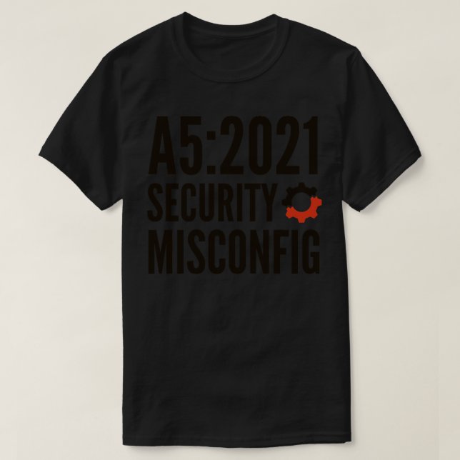 Camiseta Codificação Segura OWASP A5 2021 Segurança Desconf (Frente do Design)