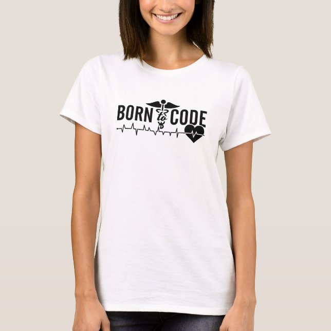 Camiseta Codificador de Código Médico do Programador de Cód (Frente)