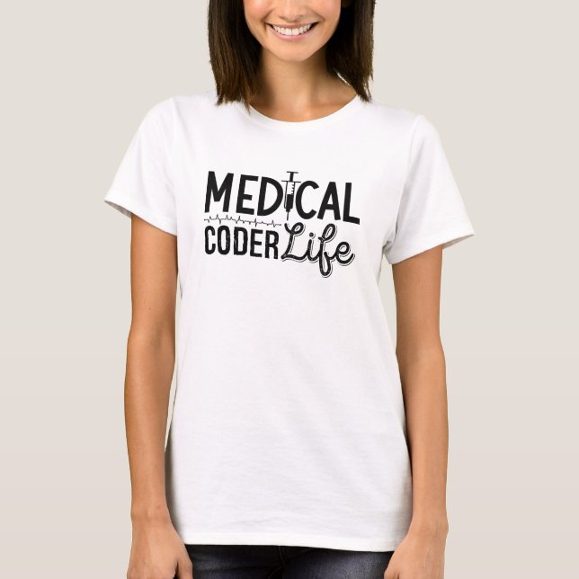 Camiseta Codificador Médico Assistente de Vida do ICD Progr (Frente)