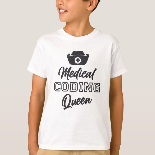 Camiseta Codificador Médico Queen Coding ICD Programmer Gif (Frente)