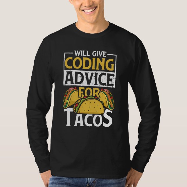 Camiseta Codificador Taco Comida Mexicana de Codificação pa (Frente)
