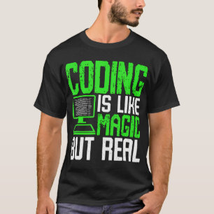 Camiseta Codificar é como Magia, mas Real