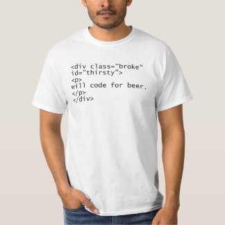 Camiseta Codificará para a cerveja