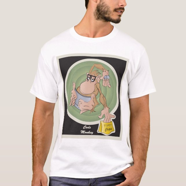 Camiseta codifique o macaco (Frente)