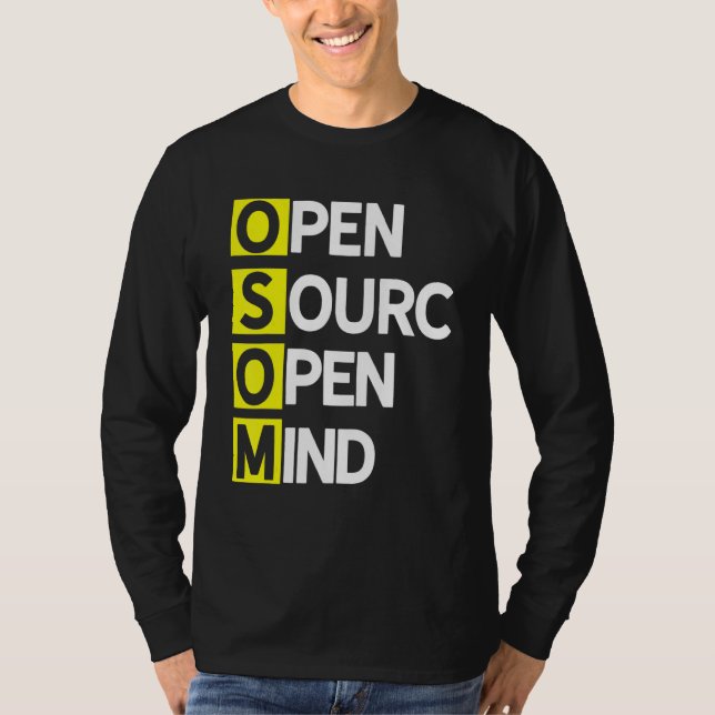 Camiseta Código aberto de código aberto Mind 3 Programa Cod (Frente)