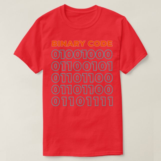 Camiseta Código binário (Frente do Design)