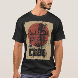Camiseta Código Binário Industrial Tech Brutalist Design