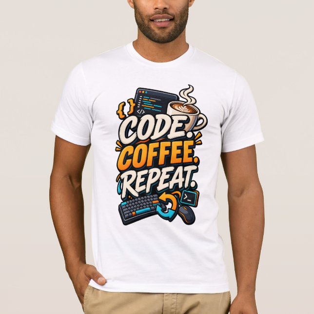 Camiseta Código Café Repetir (Frente)