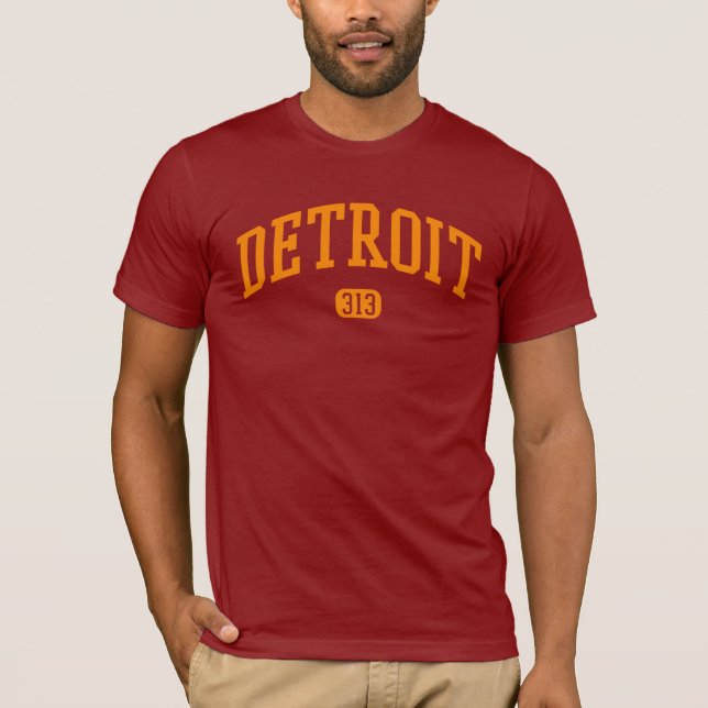 Camiseta Código de área 313 de Detroit (Frente)