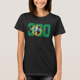 Camiseta Código de área 360 Bandeira do Estado de Washingto