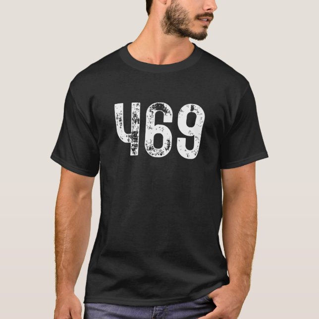 Camiseta Código de Área 469 Dallas TX Código de Área de Tel (Frente)