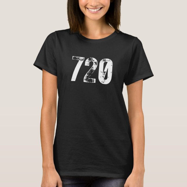 Camiseta Código de Área 720 Denver CO Código de Área de Tel (Frente)