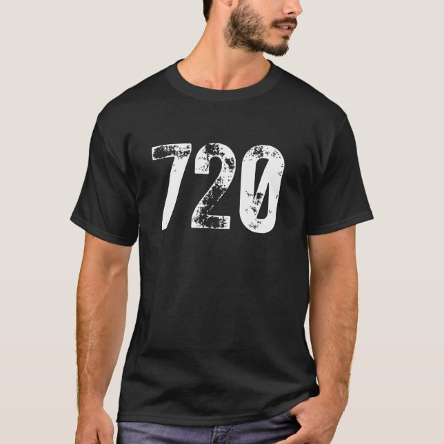 Camiseta Código de Área 720 Denver CO Código de Área de Tel (Frente)