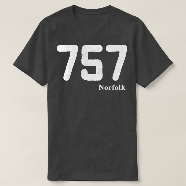 Camiseta Código de área 757 Norfolk Virginia (Frente do Design)
