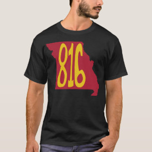 Camiseta Código de área 816 do Missouri, desenhado à mão Do