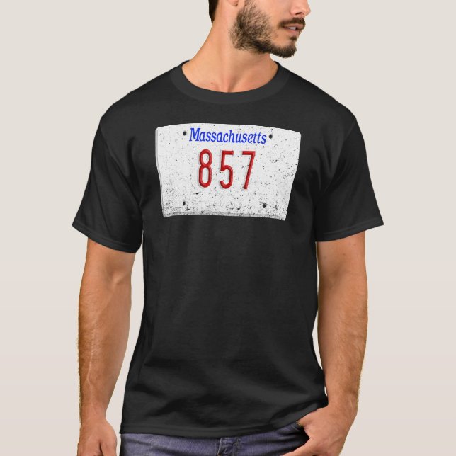 Camiseta Código de área 857 Boston Cambridge Massachusetts  (Frente)