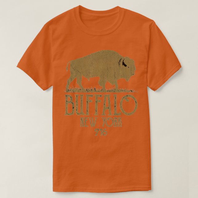 Camiseta Código de área BFLO WNY 716 Buffalo Nova Iorque (Frente do Design)
