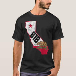 Camiseta Código de Área Burbank 818 Número de Telefone Cali