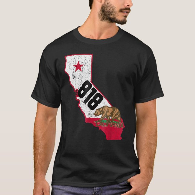 Camiseta Código de Área Burbank 818 Número de Telefone Cali (Frente)
