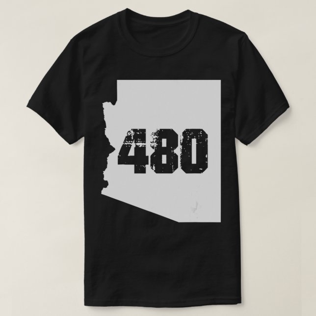 Camiseta Código de área da Arizona Mesa 480 (Frente do Design)