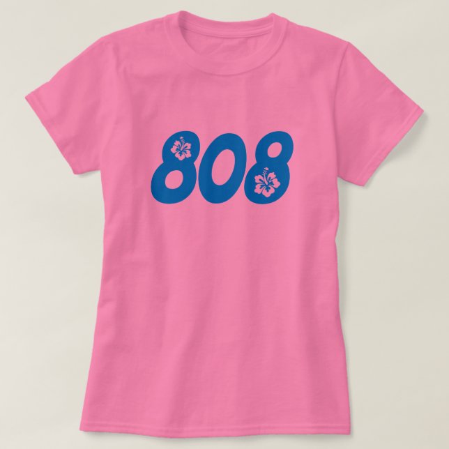 Camiseta Código de área de 808 Havaí (Frente do Design)