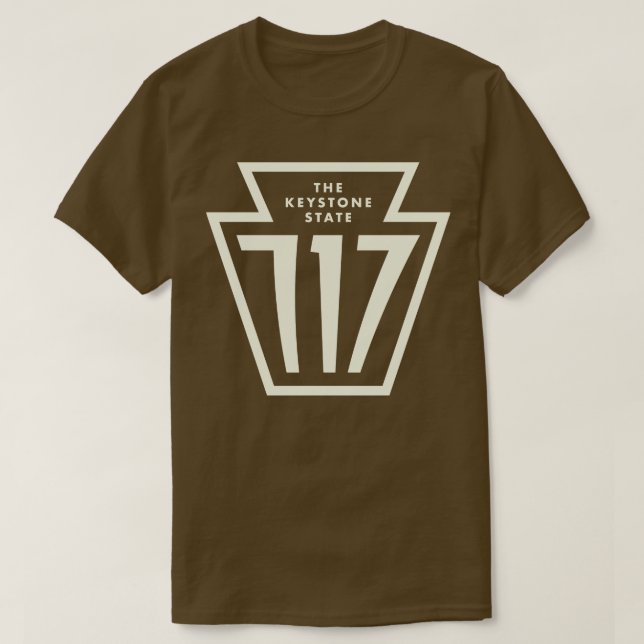 Camiseta Código de Área de Chave da Pensilvânia 717 Tan (Frente do Design)