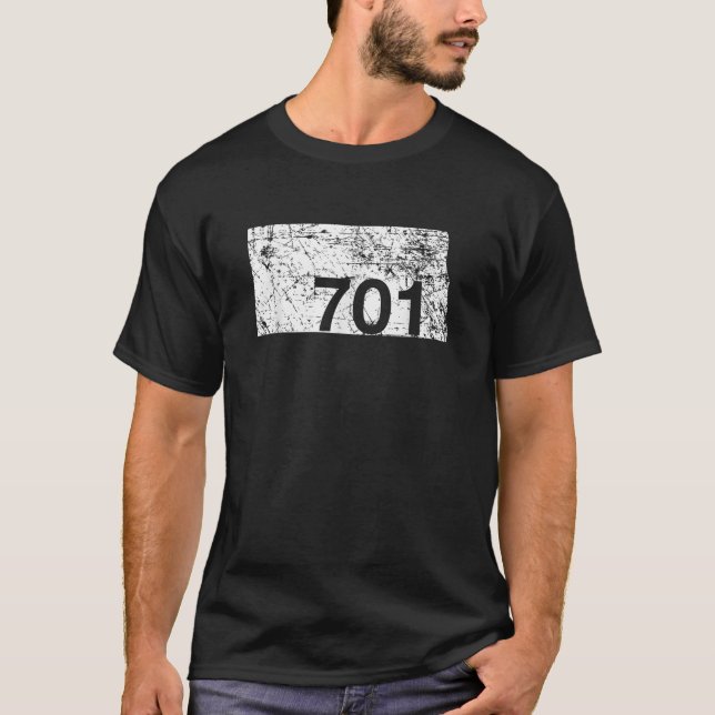 Camiseta Código de Área de Dakota do Norte 701 Presente de  (Frente)