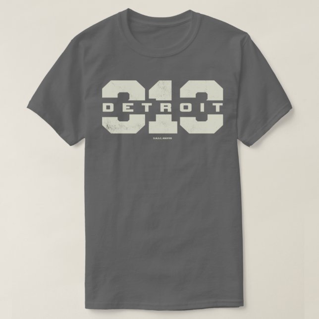 Camiseta Código de área de Detroit Michigan 313 (Frente do Design)