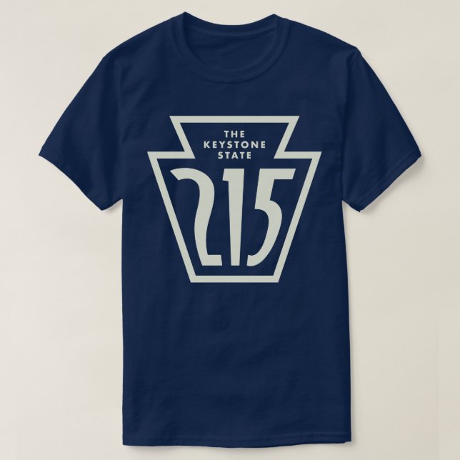 Camiseta Código de área de pedra-chave da Pensilvânia 215 T (Frente do Design)