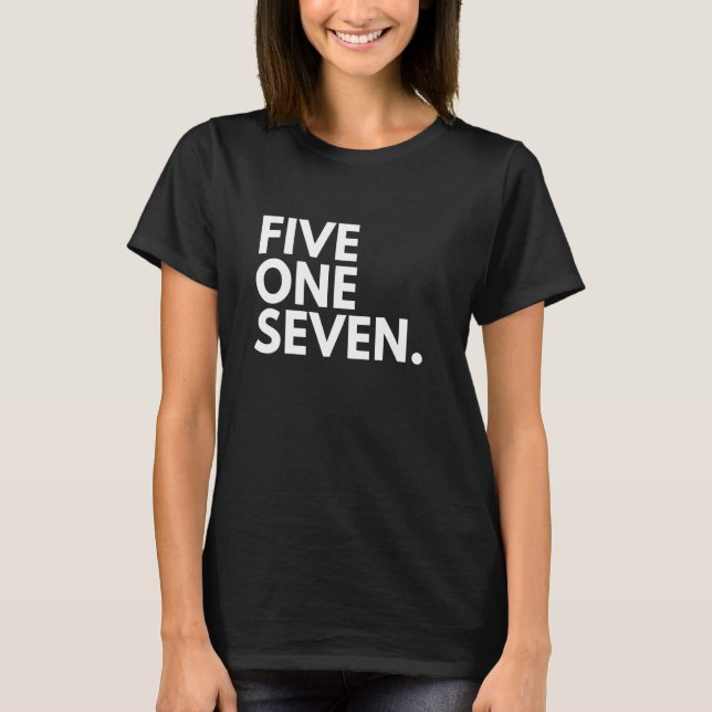 Camiseta Código de Área FIVE ONE SEVEN 517 Lansing MI Michi (Frente)