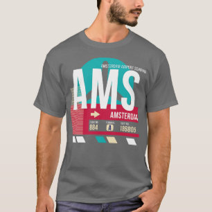 Camiseta Código de Bagagem do Aeroporto AMS de Amesterdã 3