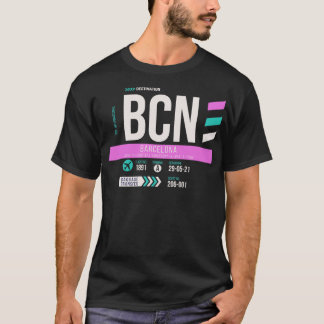 Camiseta Código de Bagagem do Aeroporto de Barcelona