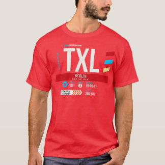Camiseta Código de Bagagem do Aeroporto de Berlim TXL Tag 1
