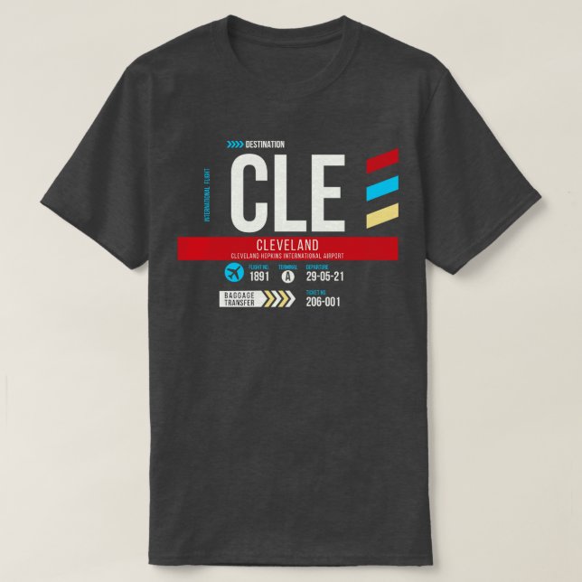 Camiseta Código de Bagagem do Aeroporto de Curso 1 (Frente do Design)
