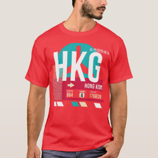 Camiseta Código de Bagagem do Aeroporto HKG de Hong Kong 3