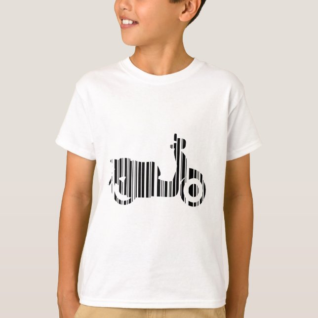 Camiseta CÓDIGO DE BARRA DE SCOOTER Design de Padrão de Cód (Frente)