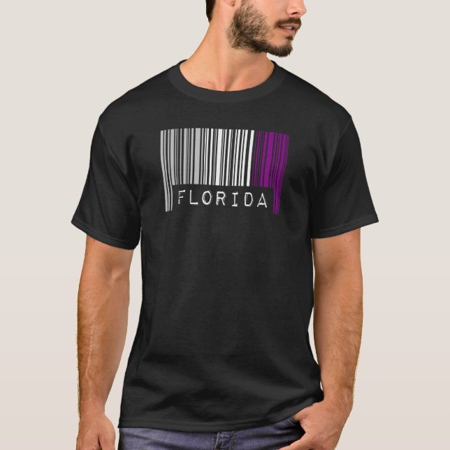 Camiseta Código de Barras Asexual Orgulho Flórida Ace Cute  (Frente)