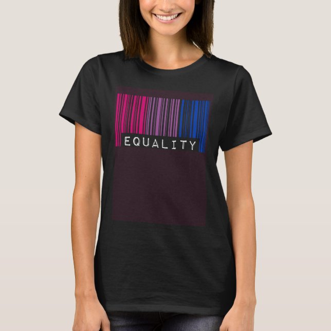 Camiseta Código de Barras Bisexual Igualdade de Orgulho Fil (Frente)