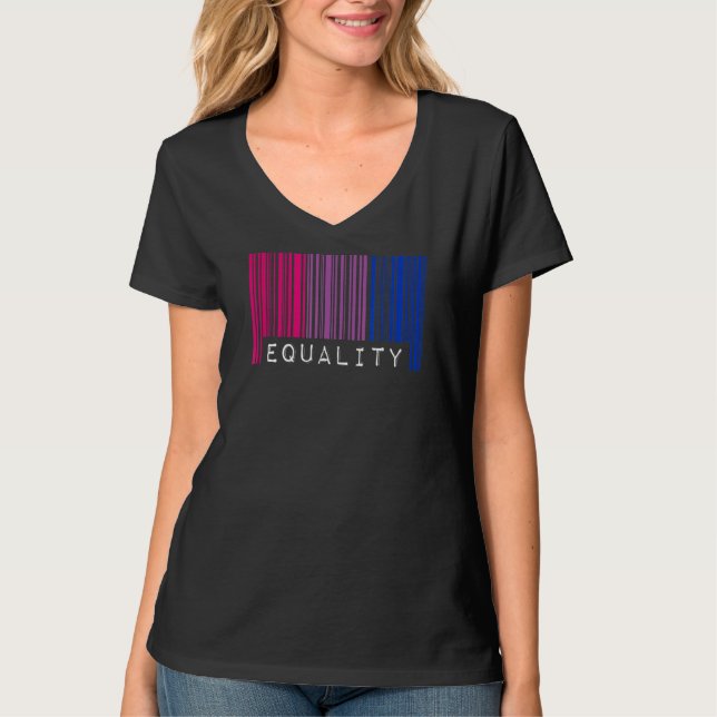 Camiseta Código de Barras Bisexual Igualdade Prioridade Fil (Frente)