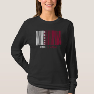 Camiseta Código de barras da bandeira do Catar fabricado no
