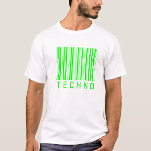 Camiseta código de barras da música do techno