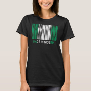 Camiseta Código de barras de bandeira da Nigéria