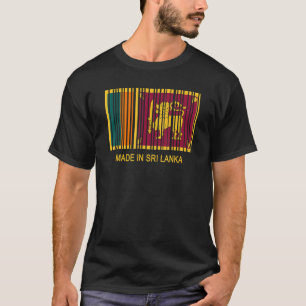 Camiseta Código de barras de bandeira do Sri Lanka