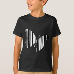 Camiseta CÓDIGO DE BARRAS DE BORBOLETA Design de Padrão de 