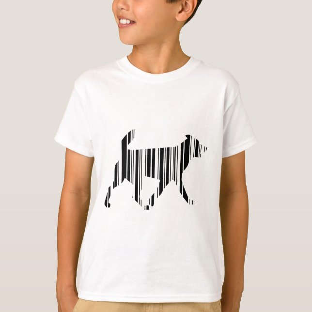 Camiseta CÓDIGO DE BARRAS DE CÃO Design de Padrão de Código (Frente)