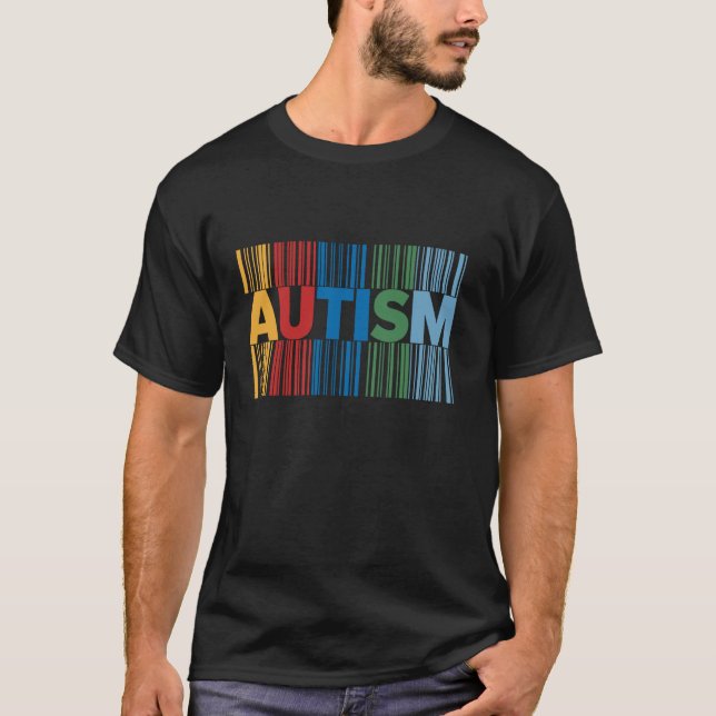 Camiseta Código de barras de conscientização do autismo (Frente)