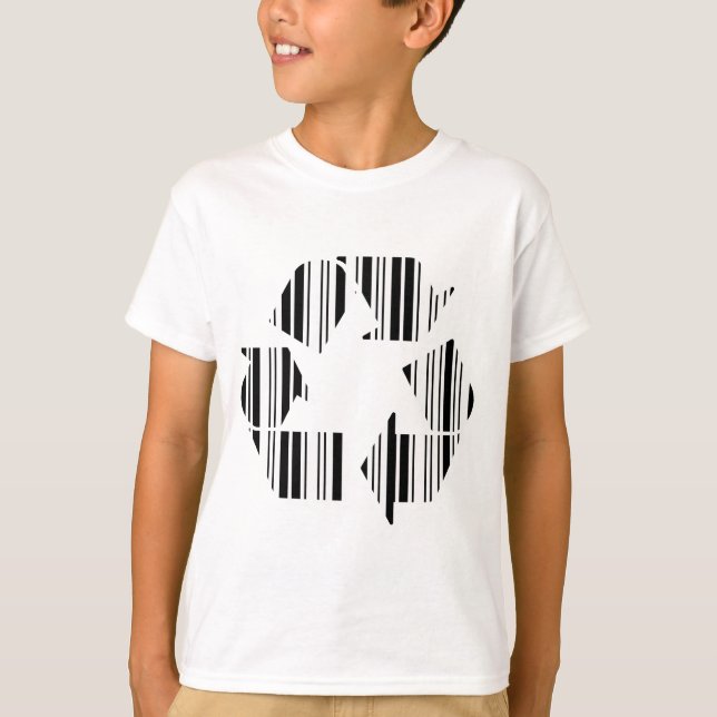 Camiseta CÓDIGO DE BARRAS DE RECICLAGEM Design de Padrão de (Frente)
