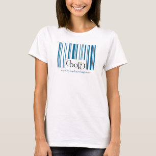 Camiseta Código de barras dianteiro, logotipo traseiro dos