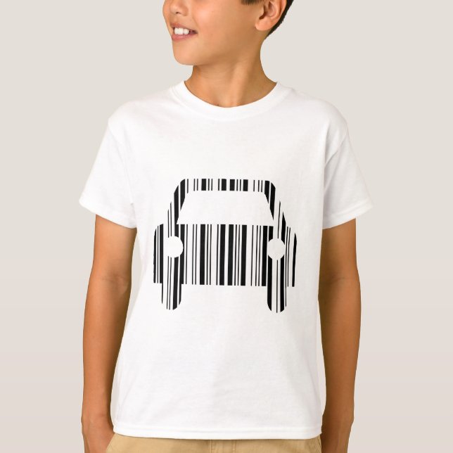 Camiseta CÓDIGO DE BARRAS DO CARRO Padrão de Código de Barr (Frente)